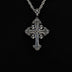 Medieval Cross Black Stones Pendant in Black