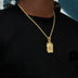 Iced Medieval Madonna and Child Pendant in Yellow Gold