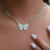 Micro Butterfly Necklace in White Gold - The GLD Shop