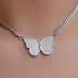 Micro Butterfly Necklace in White Gold - The GLD Shop