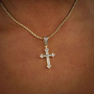 Solid Gold Iced Celtic Cross Pendant-VS Diamonds