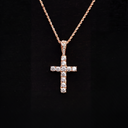 Micro Diamond Cross Pendant + 2MM Rope Chain Bundle in Rose Gold