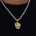 Micro Simple Baseball Glove Pendant in Yellow Gold