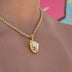 Micro Simple Baseball Glove Pendant in Yellow Gold