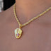 Micro Simple Baseball Glove Pendant in Yellow Gold