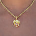 Micro Simple Baseball Glove Pendant in Yellow Gold