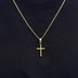 Micro Twisted Rope Cross Pendant in Yellow Gold