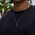 Micro Twisted Rope Cross Pendant in Yellow Gold