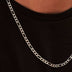 Cadena Figaro en oro blanco - 4mm