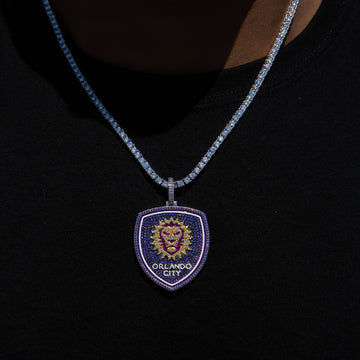 Orlando City Soccer Club Official MLS Primary Logo Pendant in White Gold