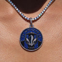 Colgante CF Montreal con logo oficial de la MLS en oro blanco