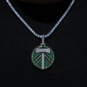 Portland Timbers Official MLS Logo Pendant in White Gold