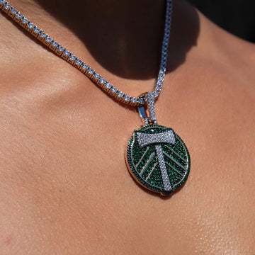 Colgante del logotipo oficial de la MLS de los Portland Timbers en oro blanco