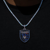 San Jose Earthquakes Official MLS Logo Pendant in White Gold