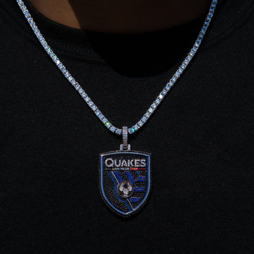 San Jose Earthquakes Official MLS Logo Pendant in White Gold