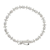 Moissanite Round Stone Star Tennis Bracelet in Sterling Silver - 6mm