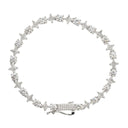 Moissanite Round Stone Star Tennis Bracelet in Sterling Silver - 6mm