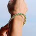 Emerald Iced Multi Dimensional Bangle Bracelet in Yellow Gold