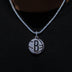 Brooklyn Nets Official NBA Primary Logo Pendant in White Gold
