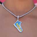 Golden State Warriors Official NBA Sneaker Pendant in White Gold
