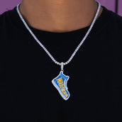 Golden State Warriors Official NBA Sneaker Pendant in White Gold