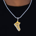 Los Angeles Lakers Official NBA Sneaker Pendant in White Gold