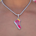 Miami Heat Official NBA Sneaker Pendant in White Gold