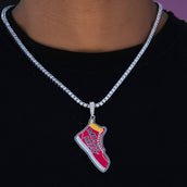 Miami Heat Official NBA Sneaker Pendant in White Gold