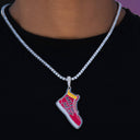 Miami Heat Official NBA Sneaker Pendant in White Gold