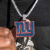 New York Giants Official NFL Pendant + 3mm Diamond Tennis Necklace in White Gold Bundle