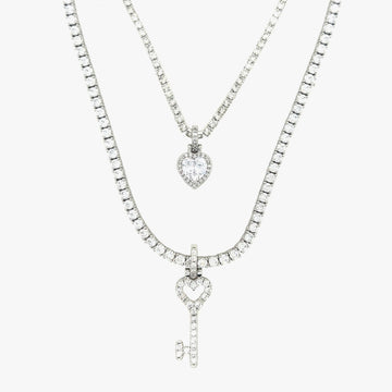 Key to my Heart Set in White Gold