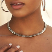 GLD Miami Cuban Link Necklace in White Gold- 8mm