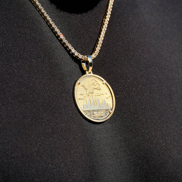 Detroit Lions Official NFL Coin Pendant in Yellow Gold