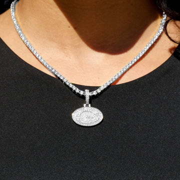 Colgante con Micrologo Oficial de la NFL de los Green Bay Packers en Oro Blanco