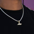 Micro New York Jets Official NFL Logo Pendant in Yellow Gold