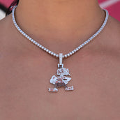 Cleveland Browns Official NFL Vintage Logo Pendant in White Gold