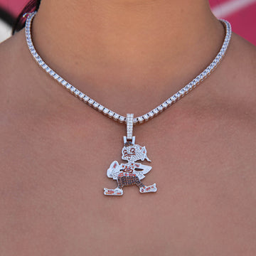 Cleveland Browns Official NFL Vintage Logo Pendant in White Gold