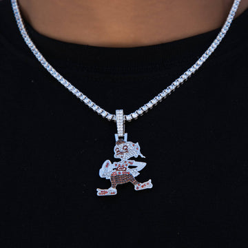 Cleveland Browns Official NFL Vintage Logo Pendant in White Gold
