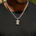 Green Bay Packers Micah Parsons Official NFL White Jersey #1 Pendant in White Gold