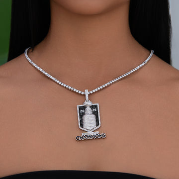 Iced 2026 Stanley Cup Official NHL Champion Pendant in White Gold