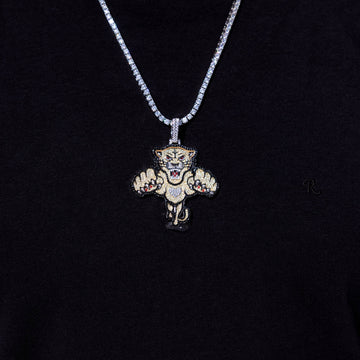 Colgante con el logotipo oficial del Clásico de Invierno de la NHL de los Florida Panthers en oro blanco