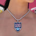 Colgante con el logo oficial del centenario de la NHL de los New York Rangers en oro blanco