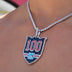 Colgante con el logo oficial del centenario de la NHL de los New York Rangers en oro blanco