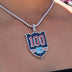 Colgante con el logo oficial del centenario de la NHL de los New York Rangers en oro blanco