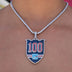 Colgante con el logo oficial del centenario de la NHL de los New York Rangers en oro blanco