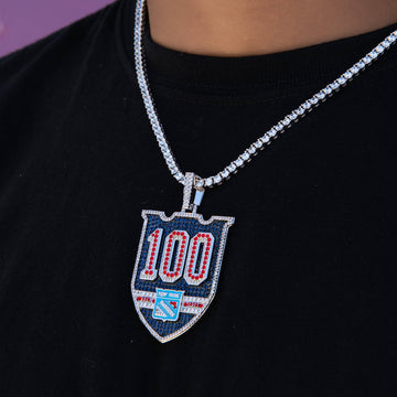 New York Rangers Official NHL Centennial Logo Pendant in White Gold