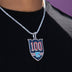 New York Rangers Official NHL Centennial Logo Pendant in White Gold