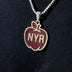 Colgante con el logotipo de los New York Rangers oficial de la NHL Winter Classic Apple en oro blanco