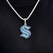 Seattle Kraken Official NHL Logo Pendant in White Gold