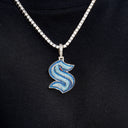 Seattle Kraken Official NHL Logo Pendant in White Gold